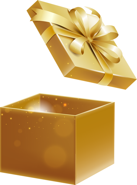 Golden Gift Box Illustration